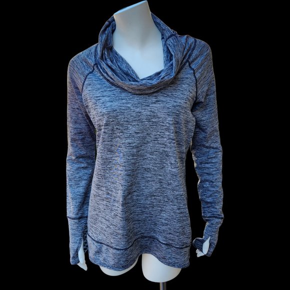 Reebok Tops - Reebok Women's Athletic Playwarm Long Sleeve Shirt Cowl Neck Gray Polyester